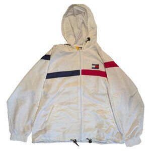 Vintage Tommy Hilfiger Sailing Windbreaker Men's Large Hood Jacket Logo